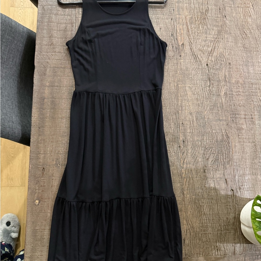 Old Navy Black Sleeveless Midi Dress Medium Tall